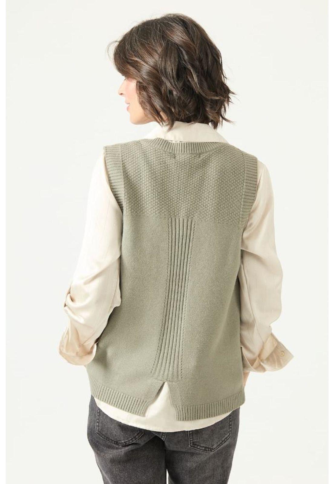 Sweater verde trenzas PRIVILEGE 2771-4