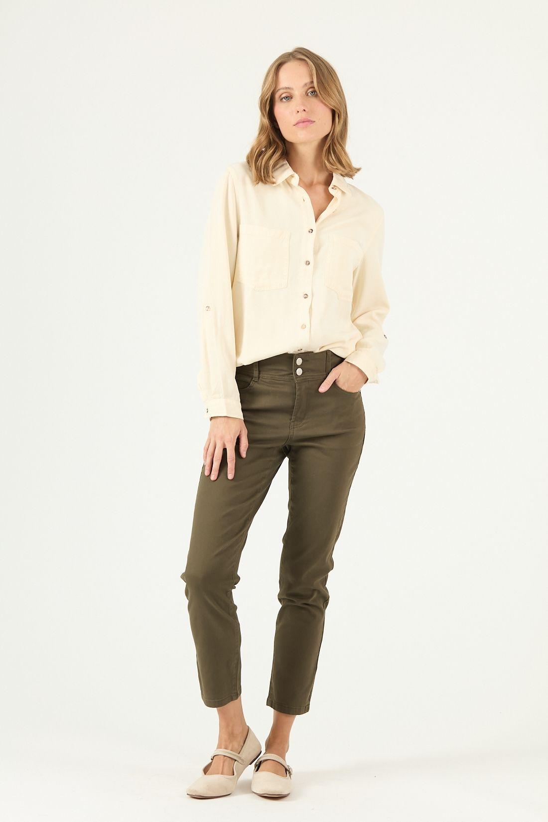 Pantalon skinny verde militar 2222-0