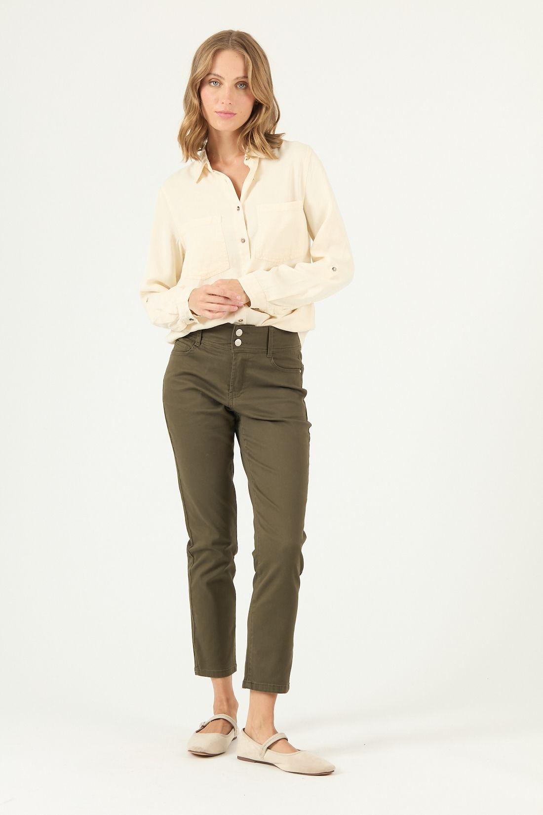 Pantalon skinny verde militar 2222-1