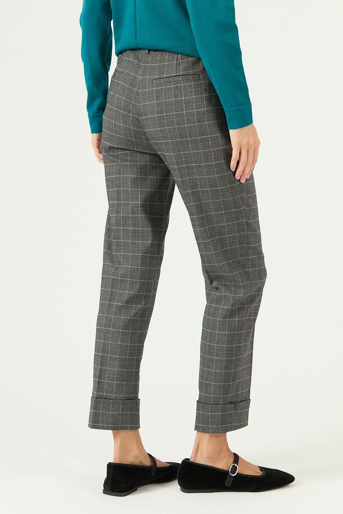 Pantalon straight gris cuadros 2129-3