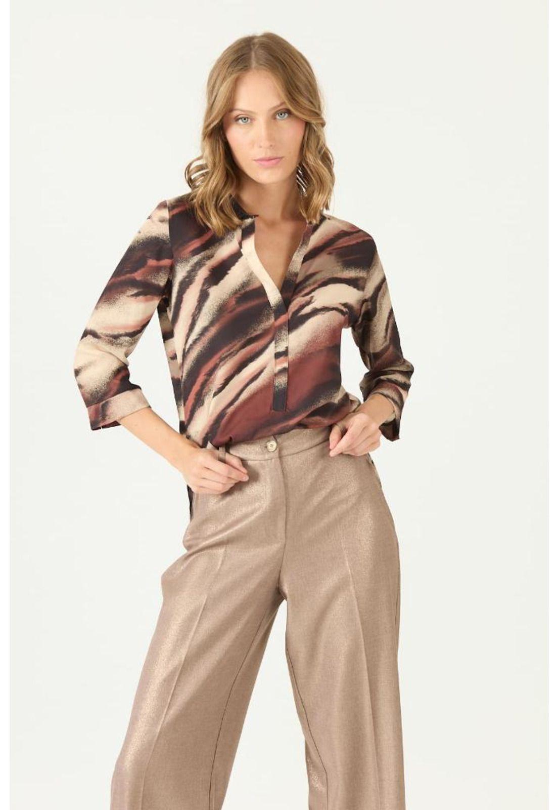 Blusa beige estampada PRIVILEGE 2387-0