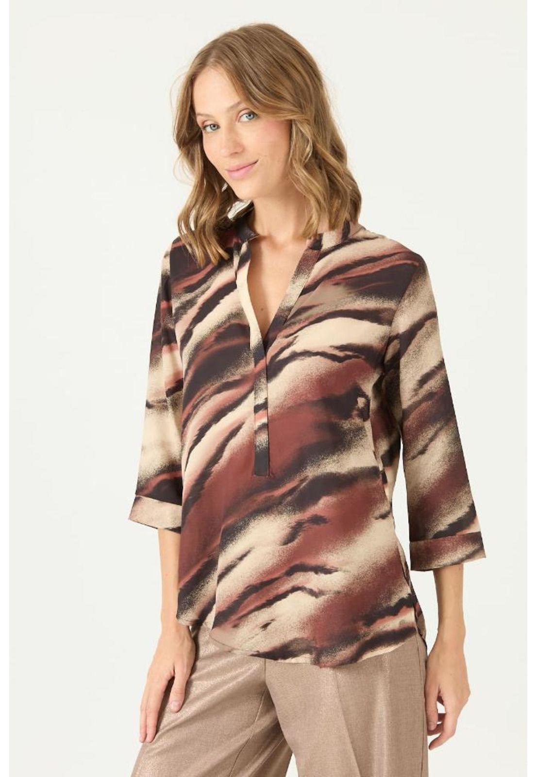 Blusa beige estampada PRIVILEGE 2387-3