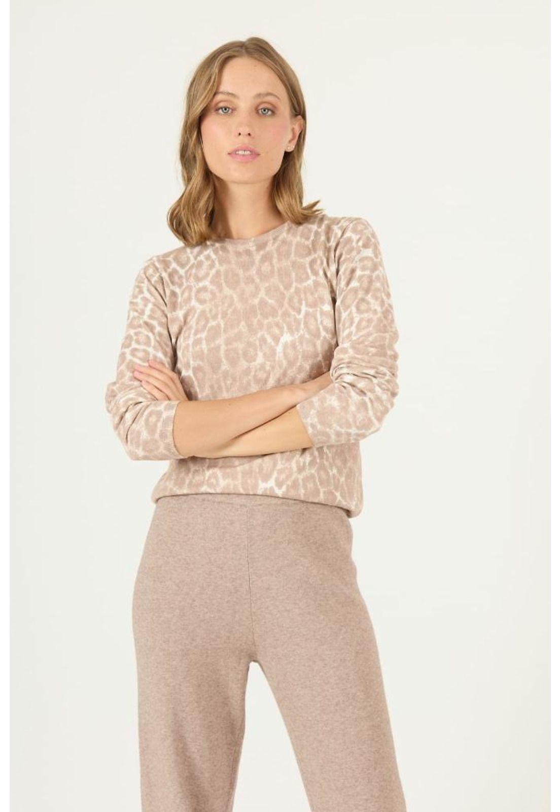 Sweater beige animal print PRIVILEGE 2443-1
