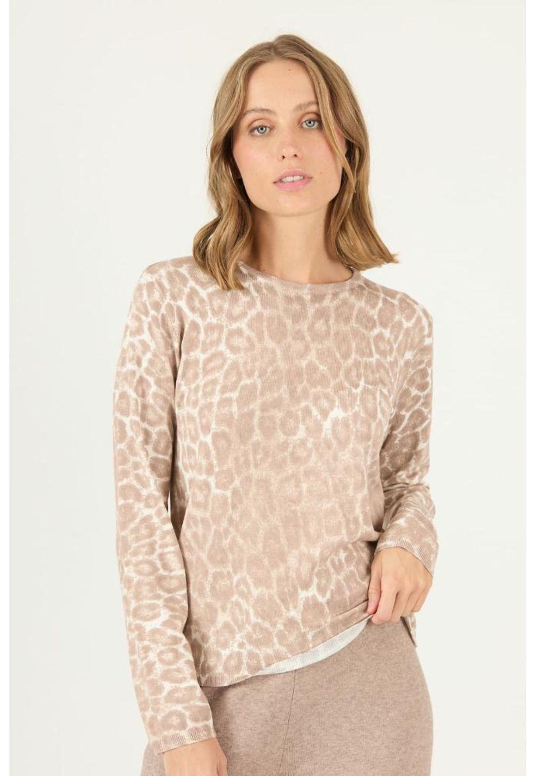 Sweater beige animal print PRIVILEGE 2443-2