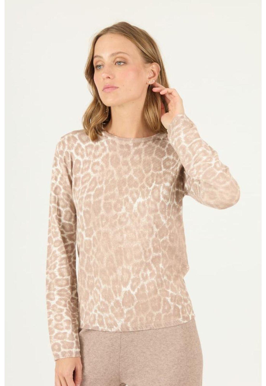 Sweater beige animal print PRIVILEGE 2443-3