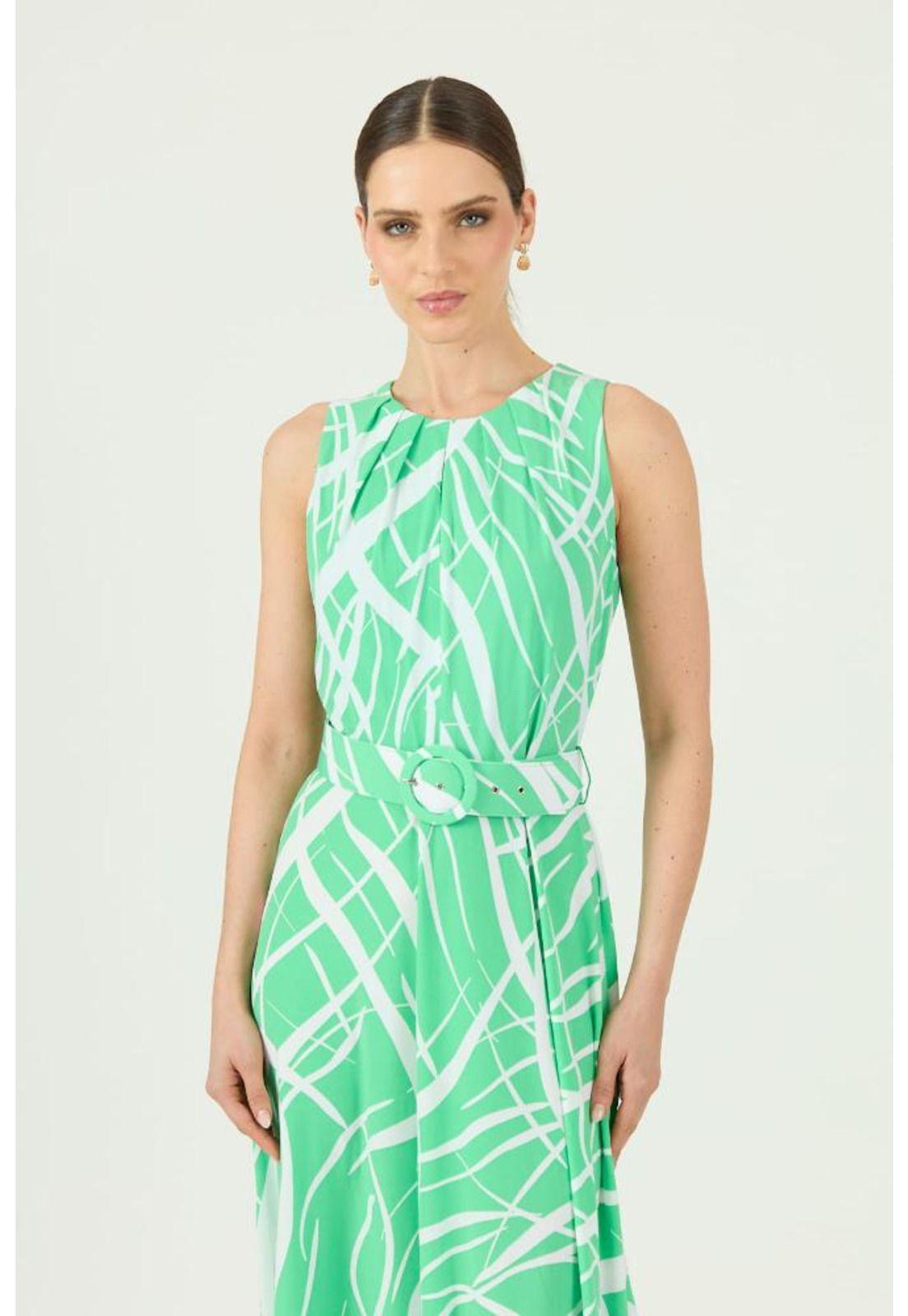 Vestido verde estampado PRIVILEGE 1376-1