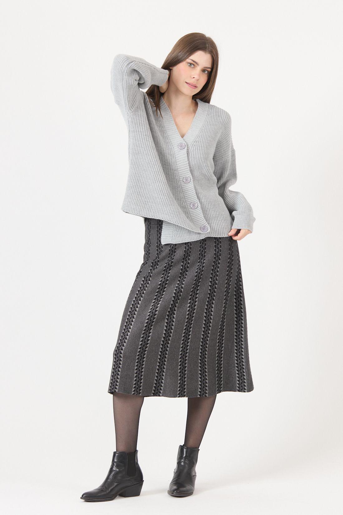 Falda Jacquard Gris Cod 5048886-0