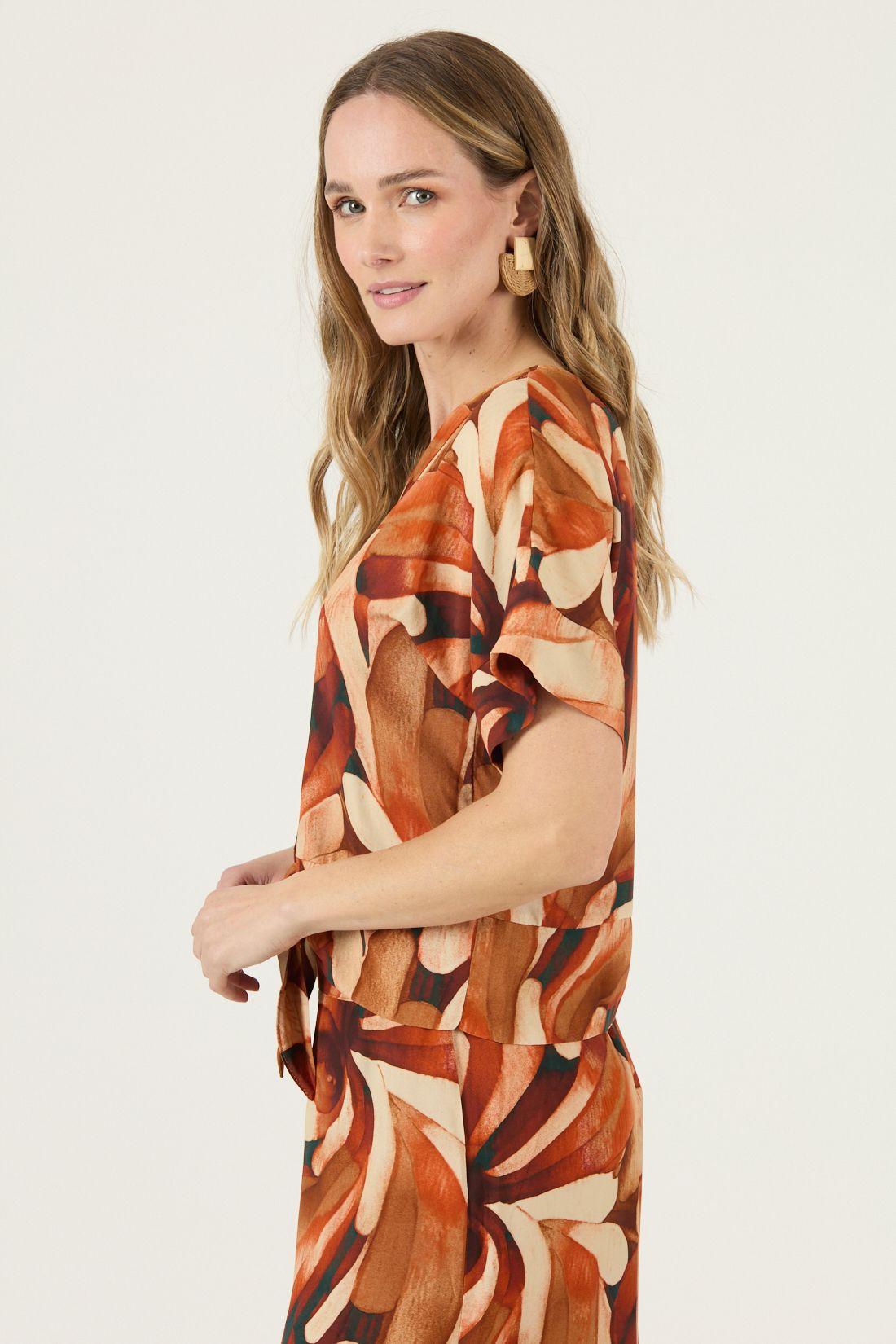 Blusa Estampada Naranja Cod 4517875-3