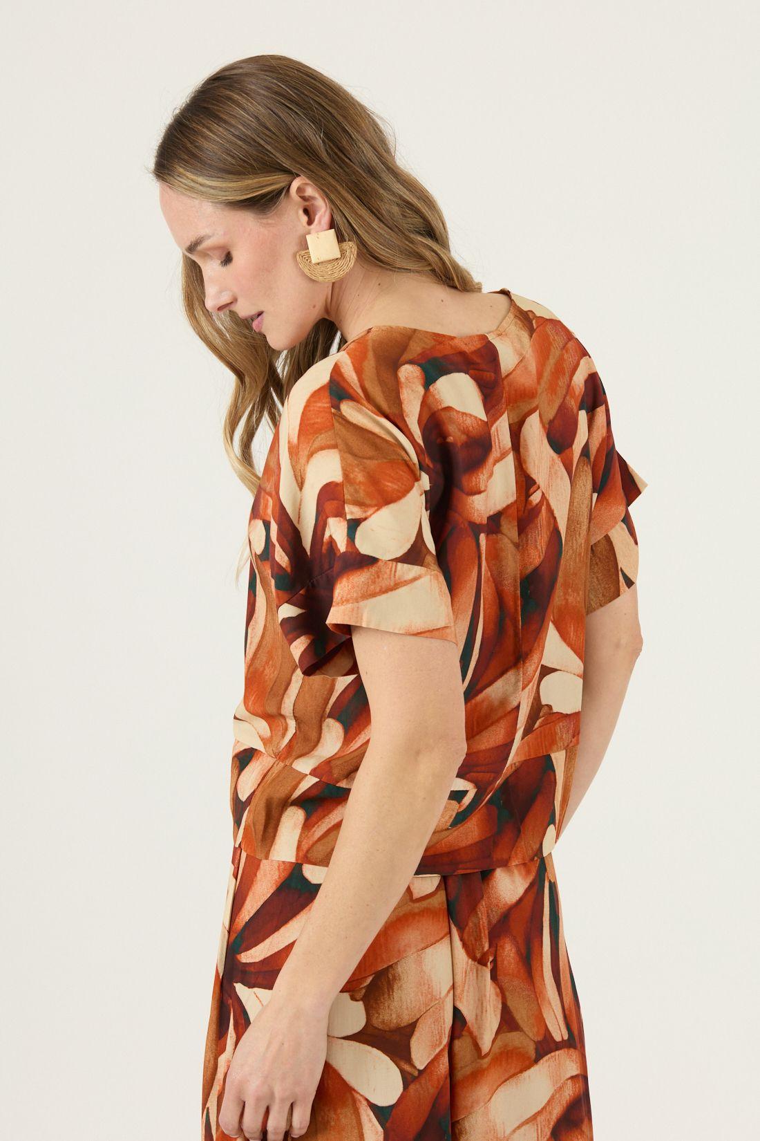 Blusa Estampada Naranja Cod 4517875-4