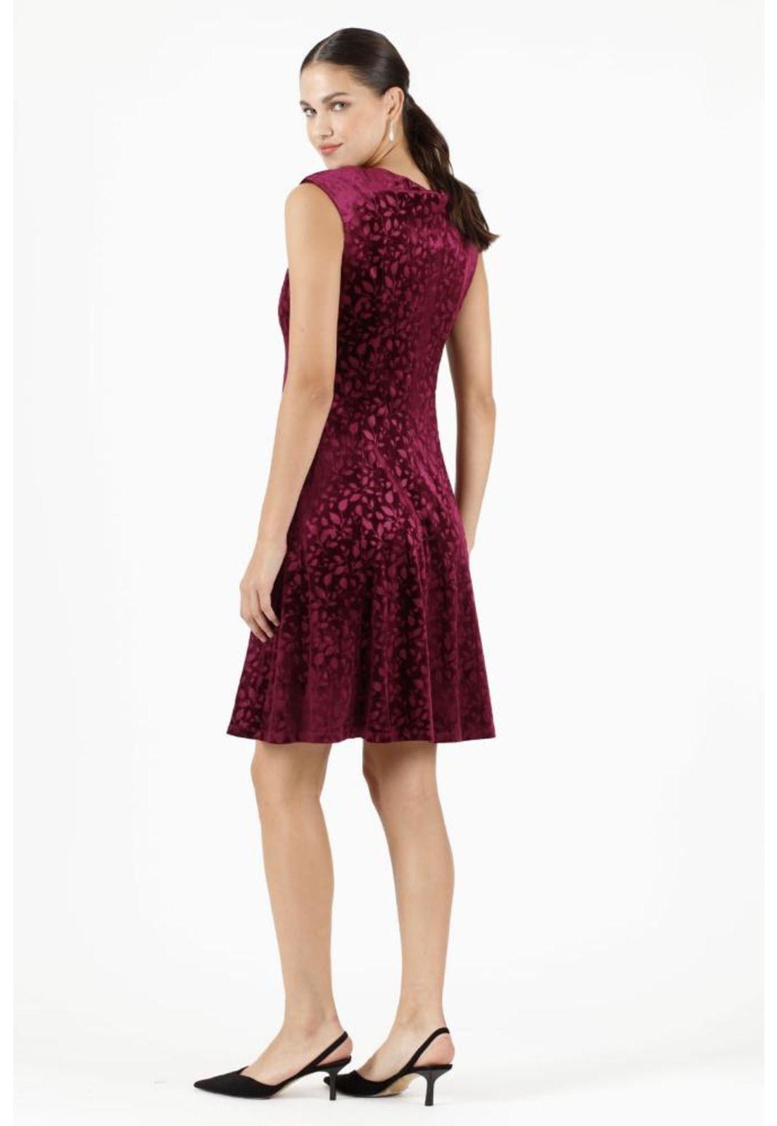 Vestido burdeo estampado PRIVILEGE 566-0