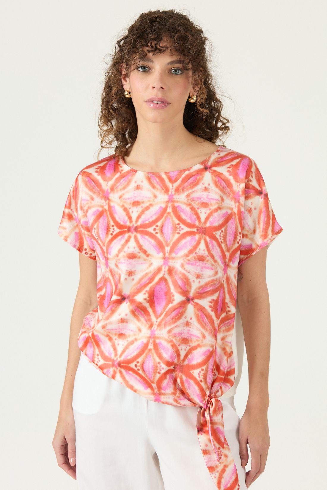Polera Estampada Naranjo Cod 2756855-2