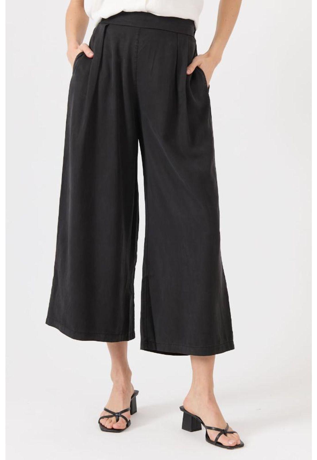 Pantalon de tencel wide leg negro PRIVILEGE 1427-1