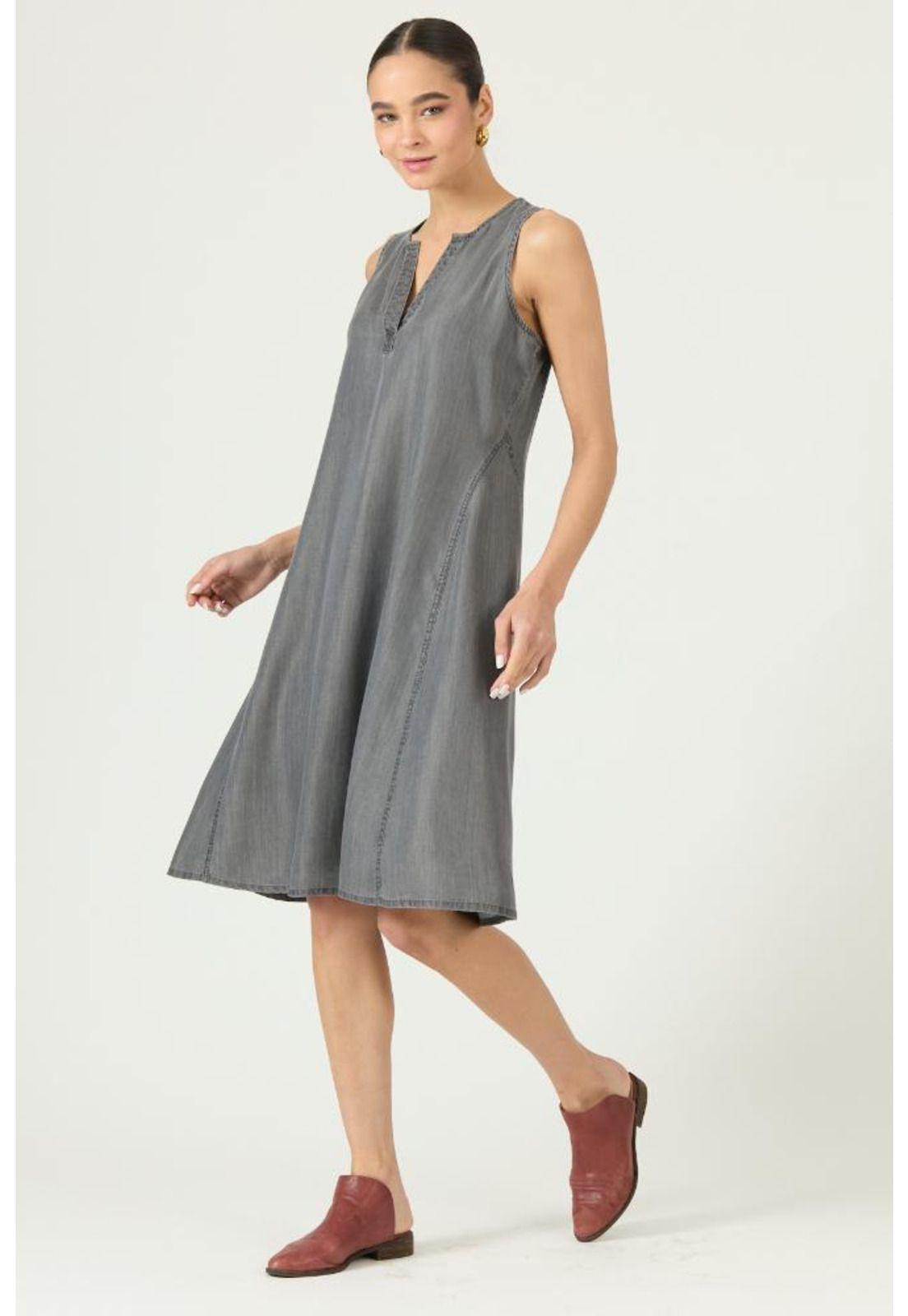 Vestido de lyocell gris PRIVILEGE 2902-0