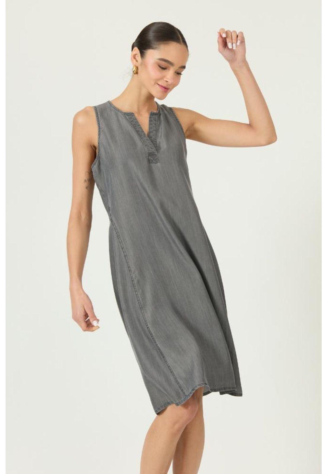 Vestido de lyocell gris PRIVILEGE 2902-1