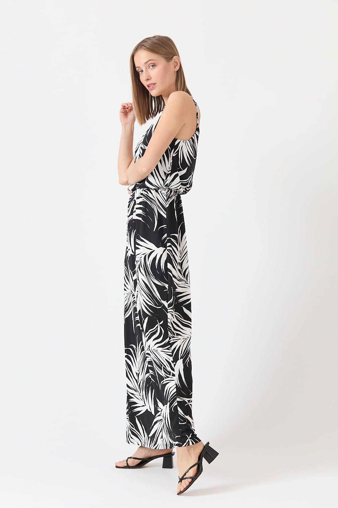 Vestido negro estampado 1144-1