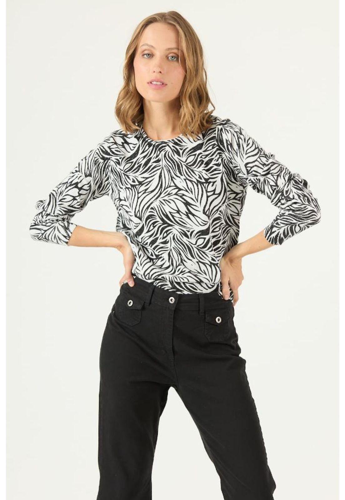 Sweater blanco estampado PRIVILEGE 2430-0