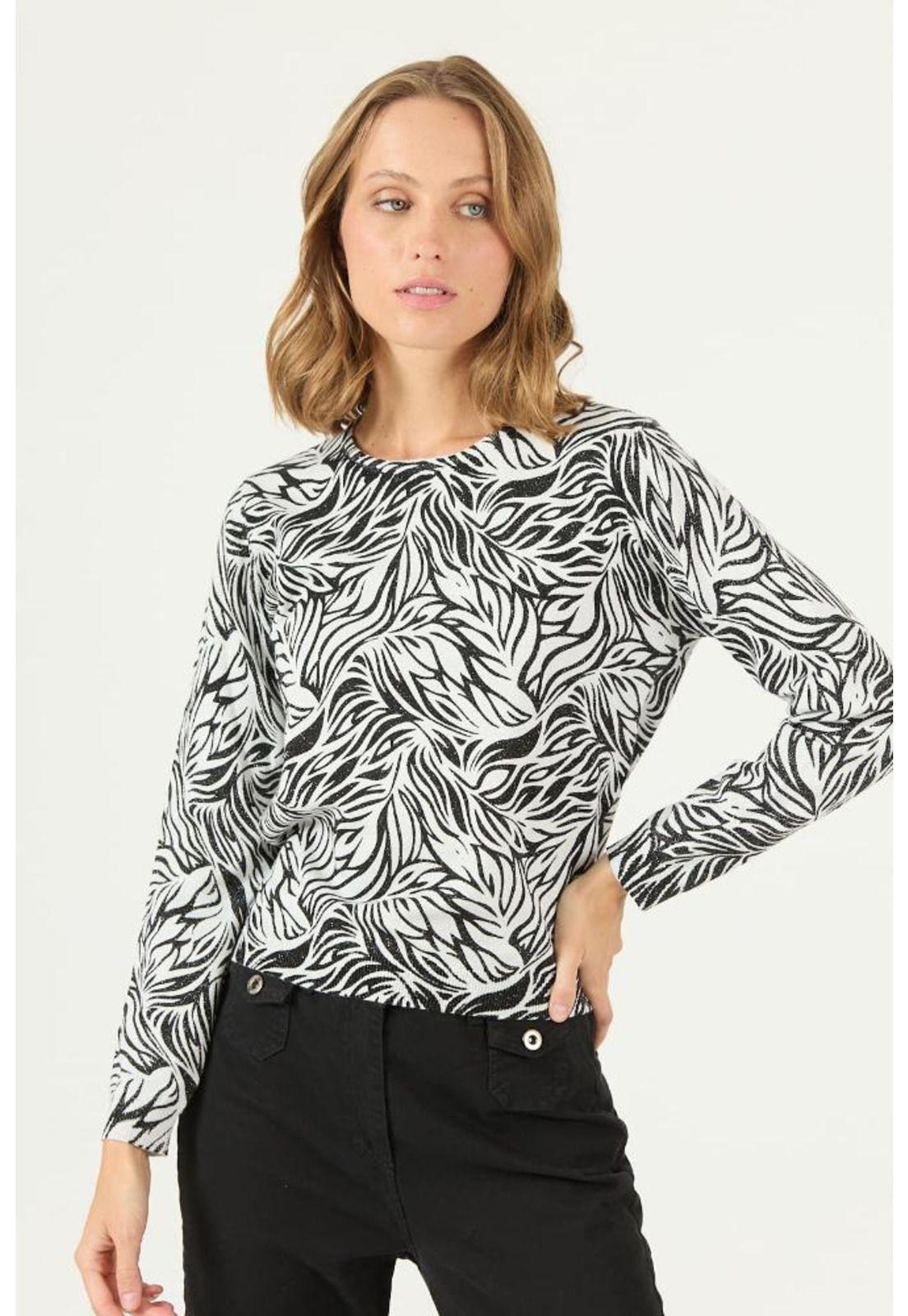 Sweater blanco estampado PRIVILEGE 2430-1