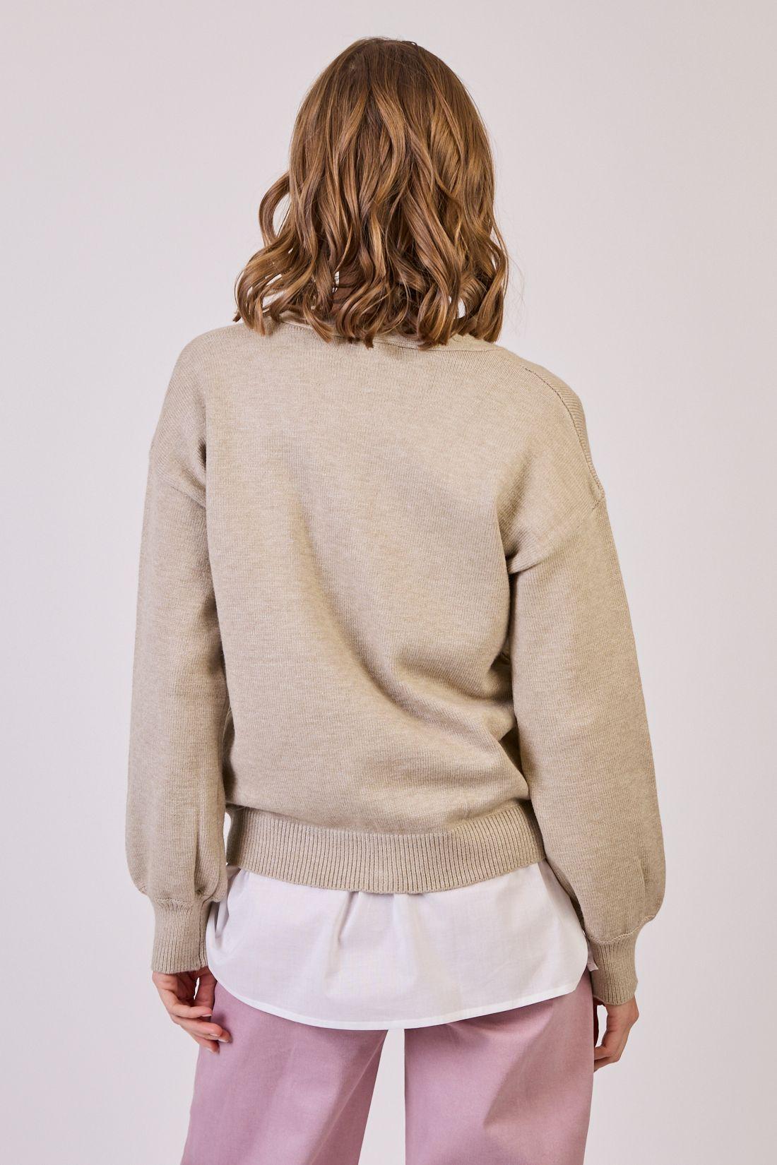 Cardigan Con Flores Beige Cod 5414136-3