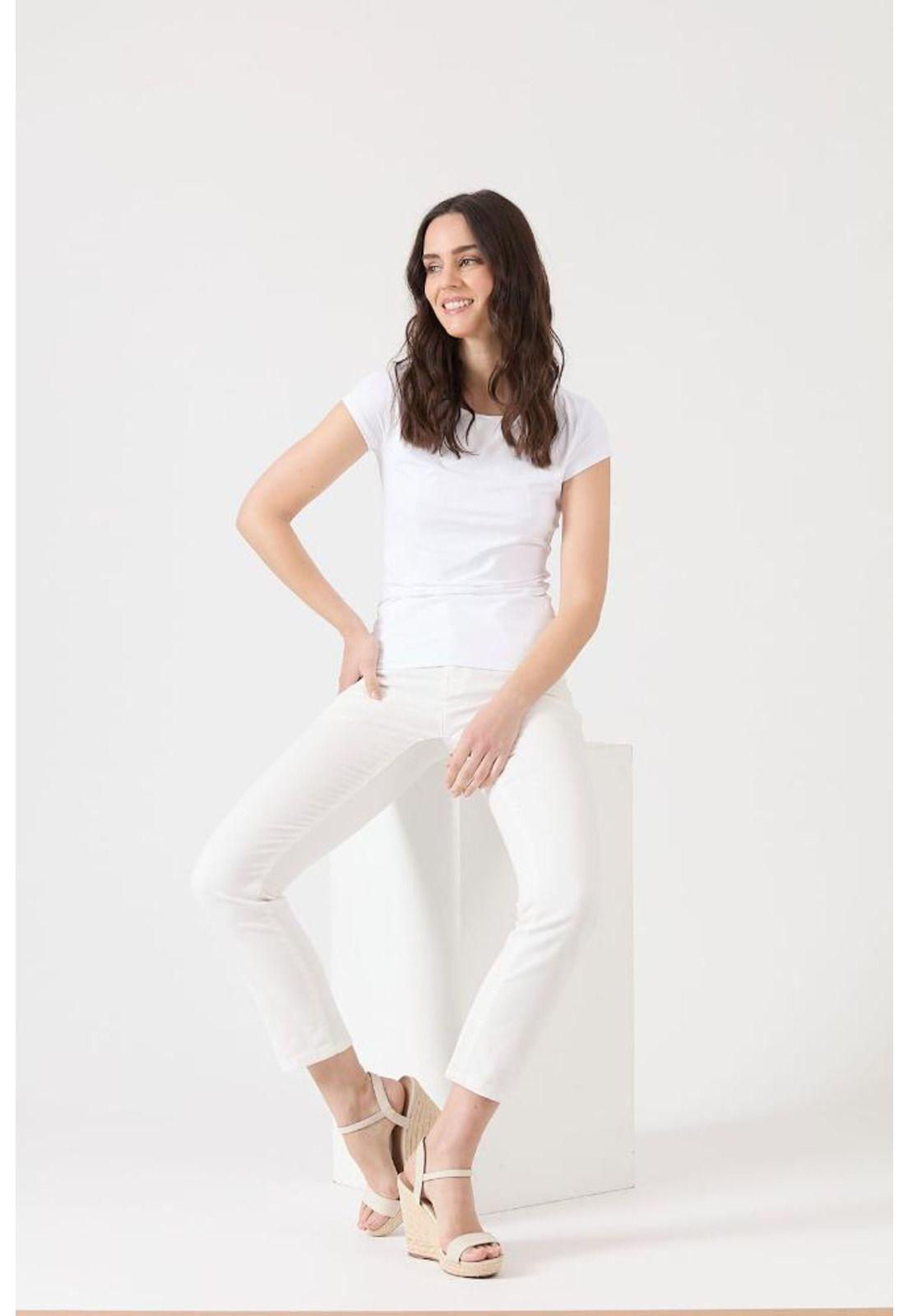 Polera poliamida blanca manga corta PRIVILEGE-0