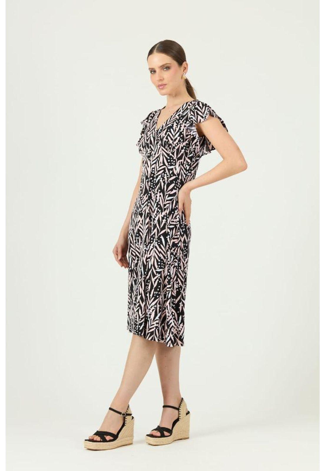 Vestido negro estampado PRIVILEGE 1373-1