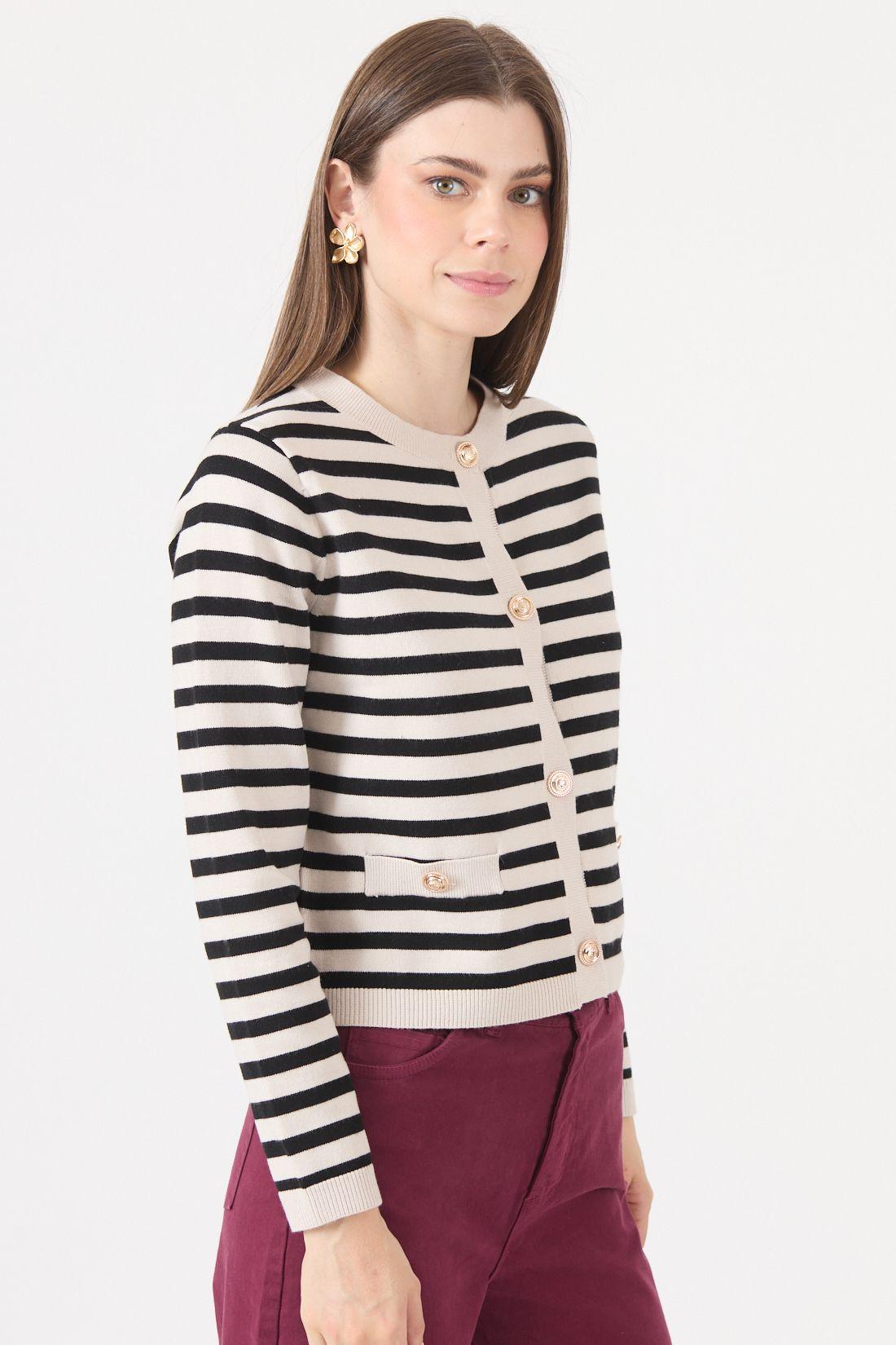 Sweater Listado Crudo Cod 5414316-3
