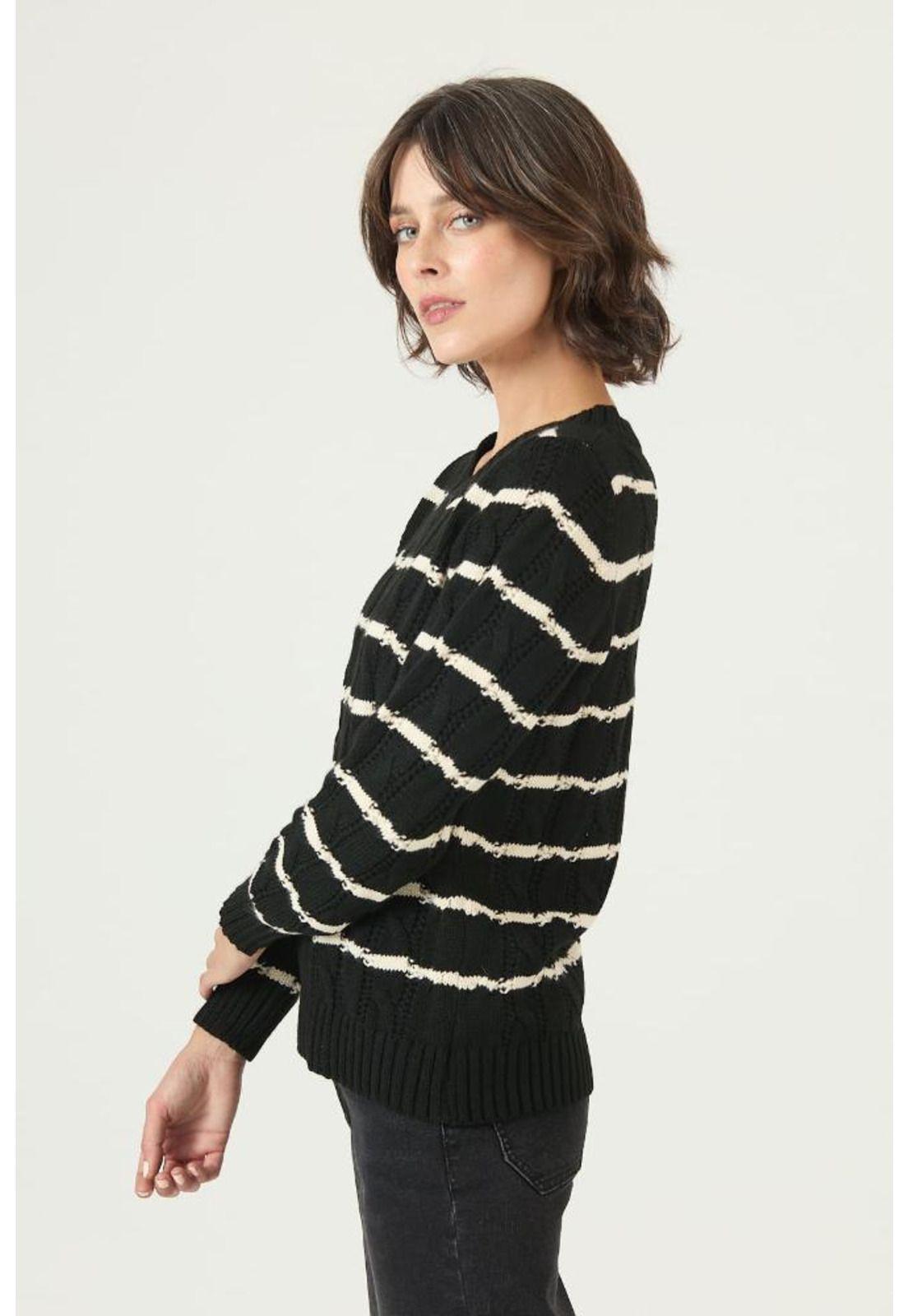 Sweater negro rayas PRIVILEGE 2683-2