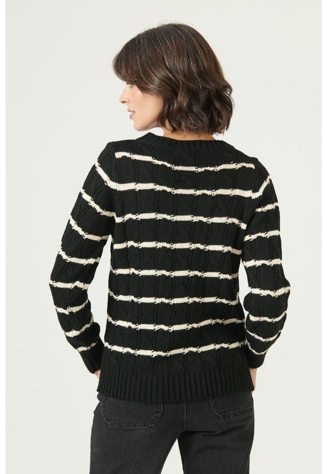 Sweater negro rayas PRIVILEGE 2683-3