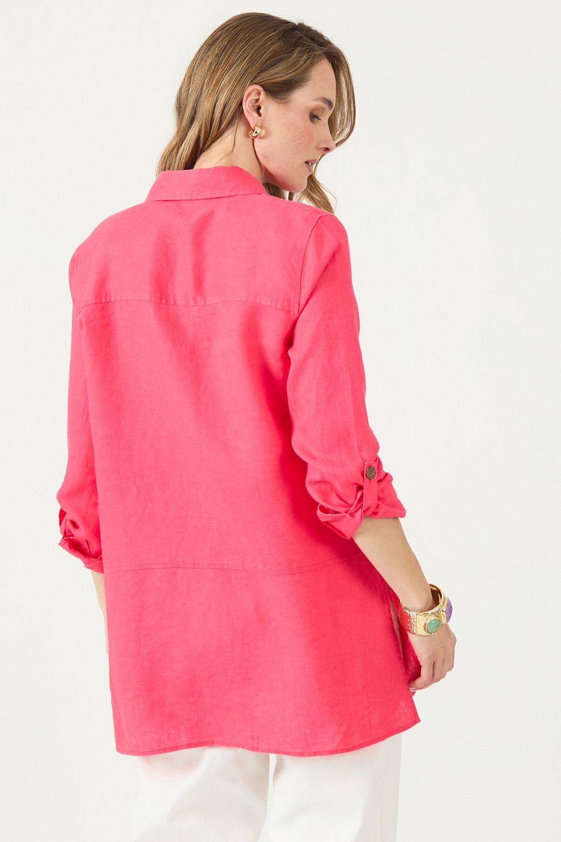 Blusa De Lino Fucsia Cod 4517035-4