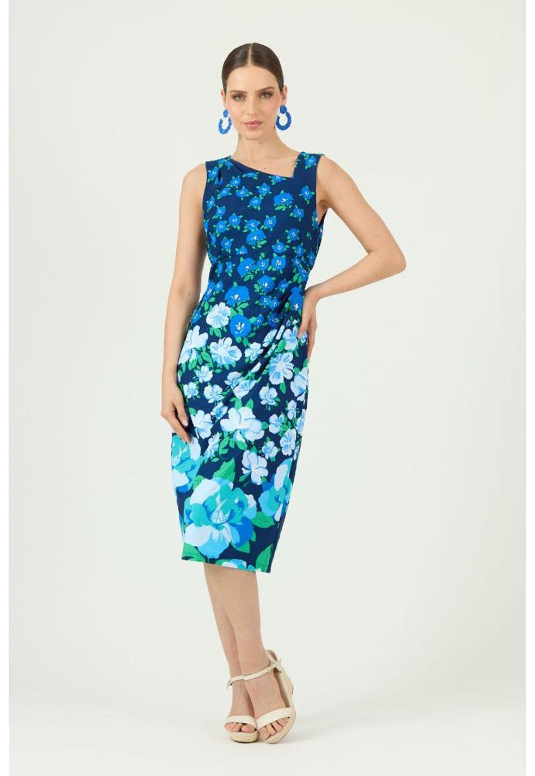 Vestido azul flores PRIVILEGE 1409-1