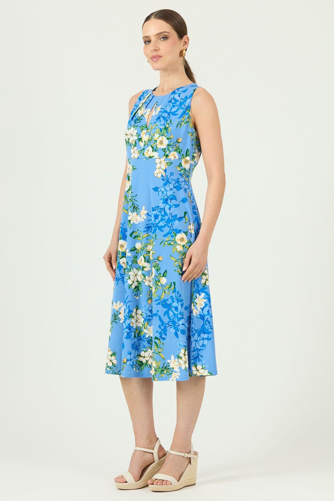 Vestido celeste flores 612-1