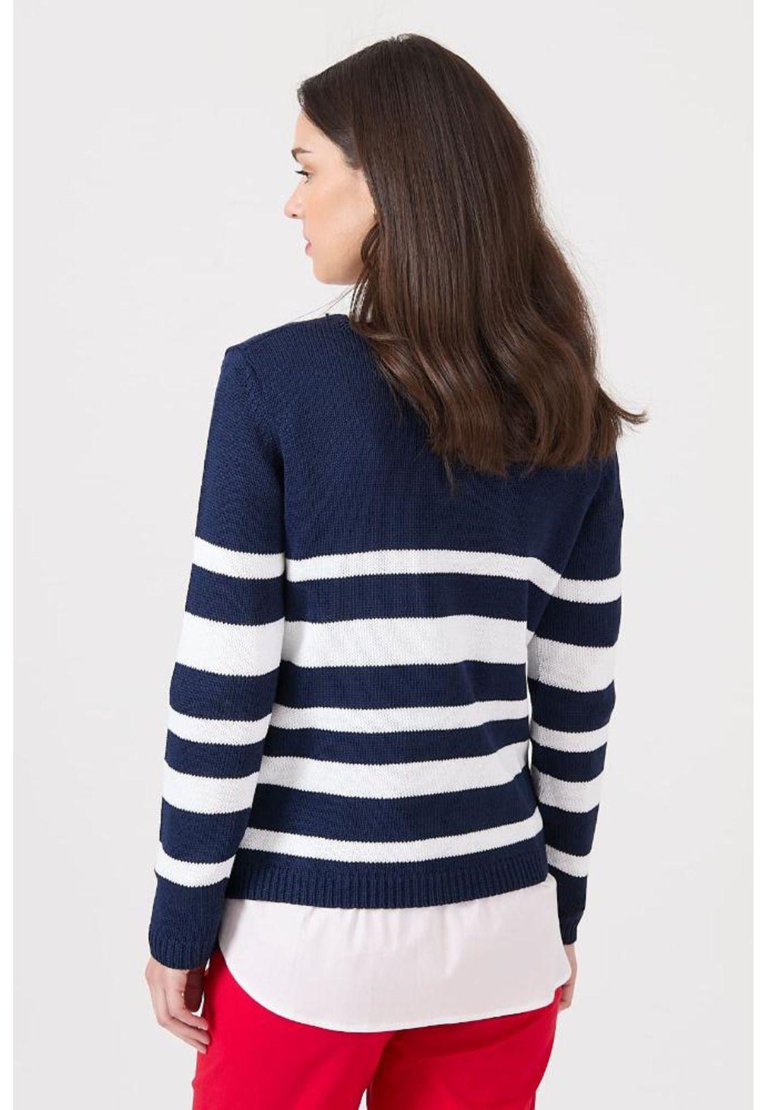 Sweater azul marino rayas manga larga PRIVILEGE-3