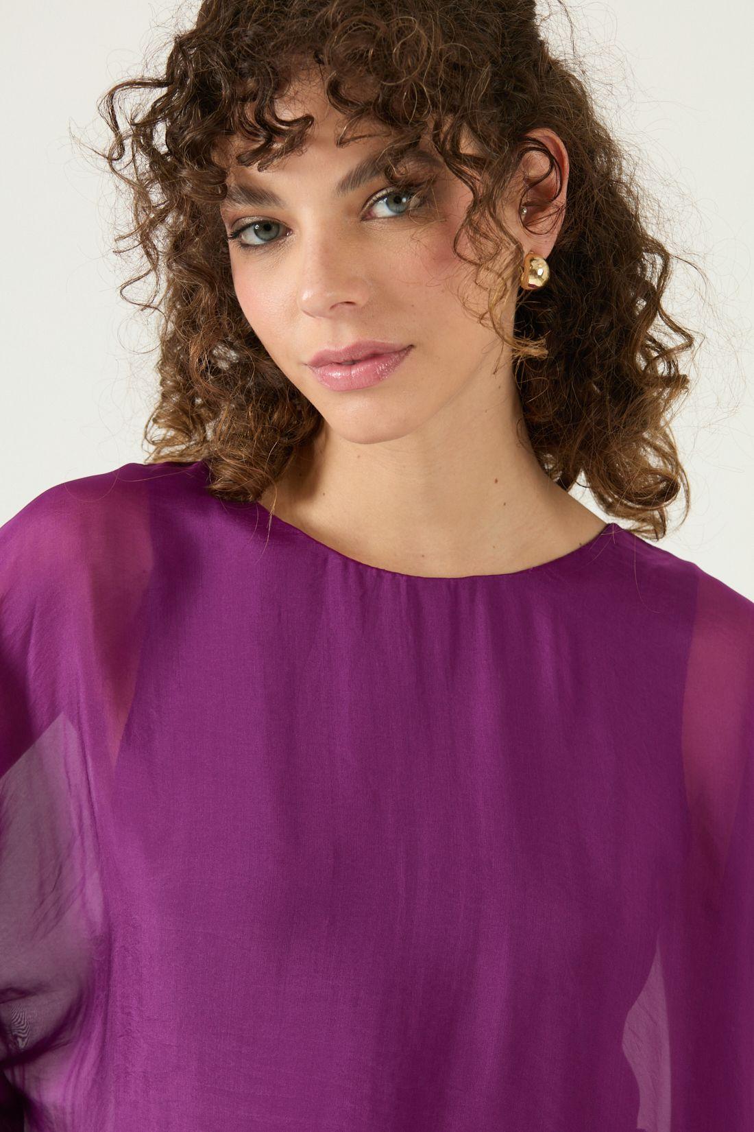 Blusa Con Seda Morado Cod 4517445-1