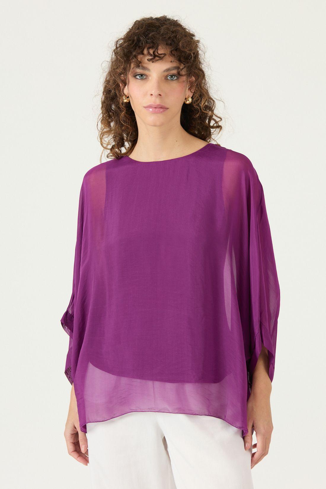 Blusa Con Seda Morado Cod 4517445-2