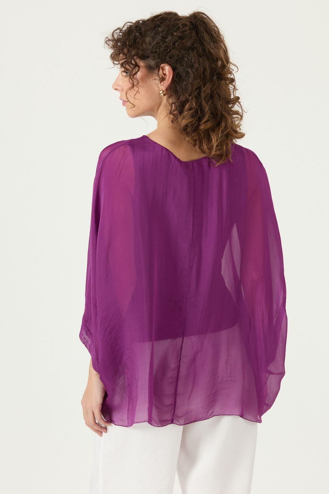 Blusa Con Seda Morado Cod 4517445-4