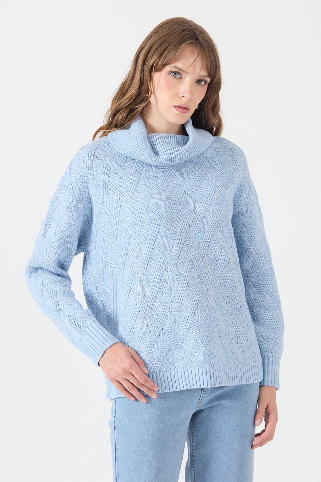 Sweater Con Lana Celeste Cod 5414336-2