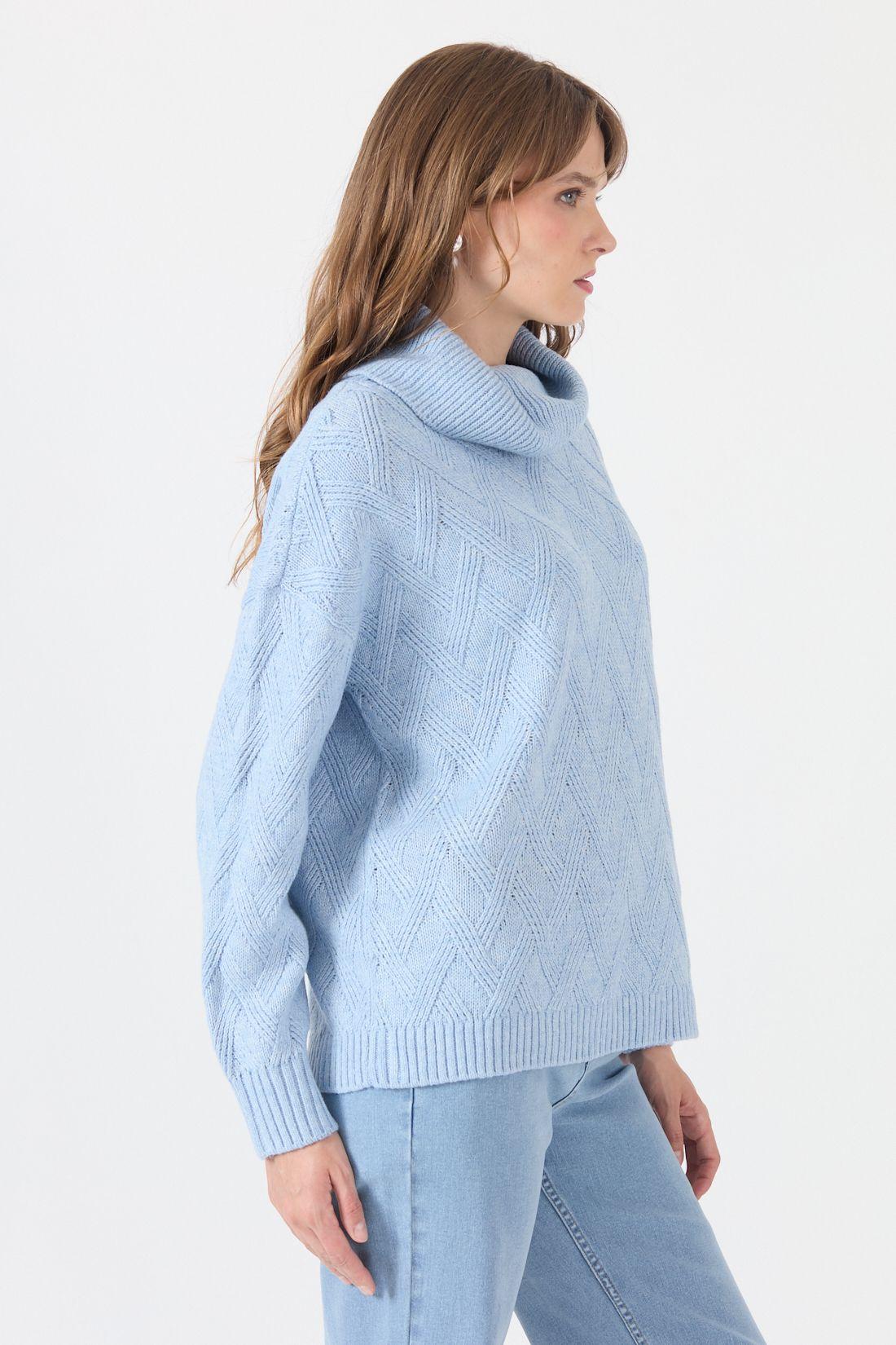 Sweater Con Lana Celeste Cod 5414336-3