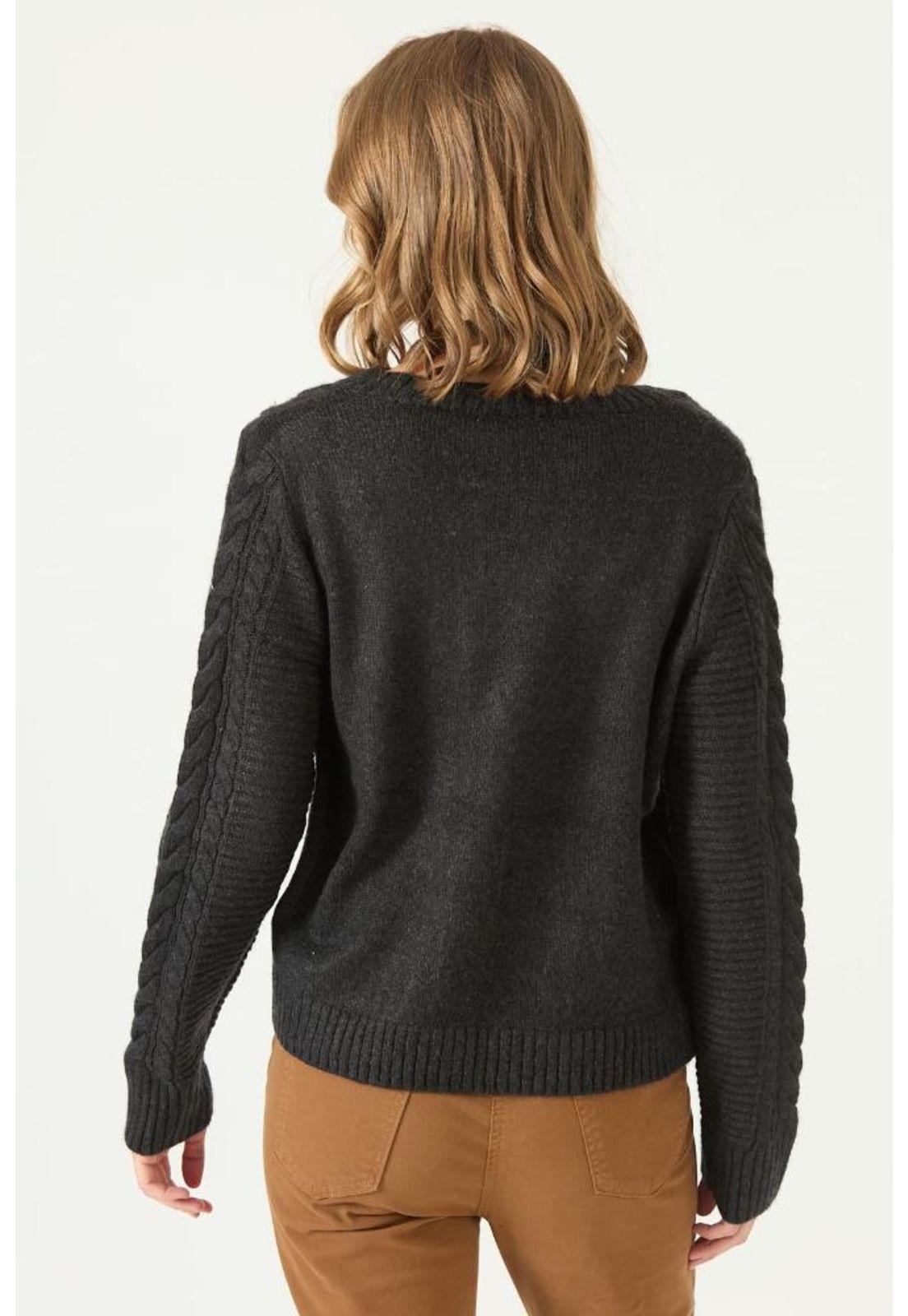 Cardigan gris oscuro trenzado PRIVILEGE 2217-4