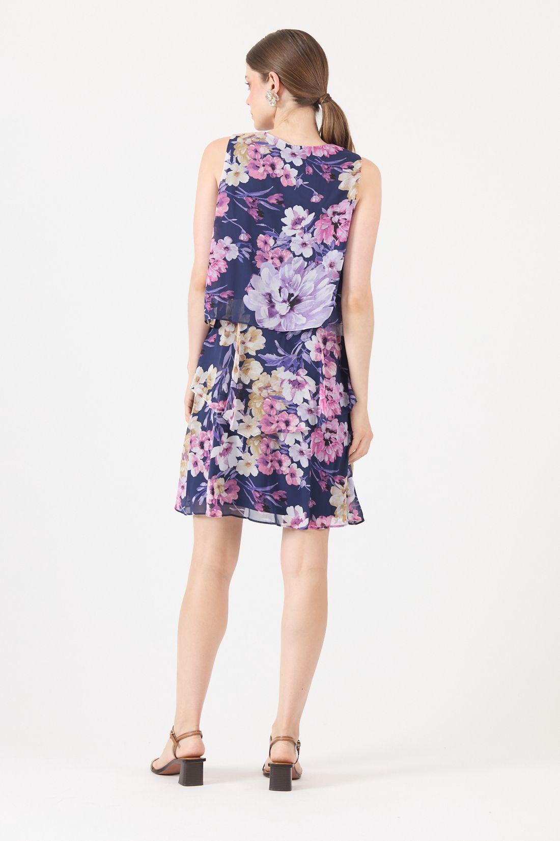 Vestido Estamplado Azul Cod 0702396-3