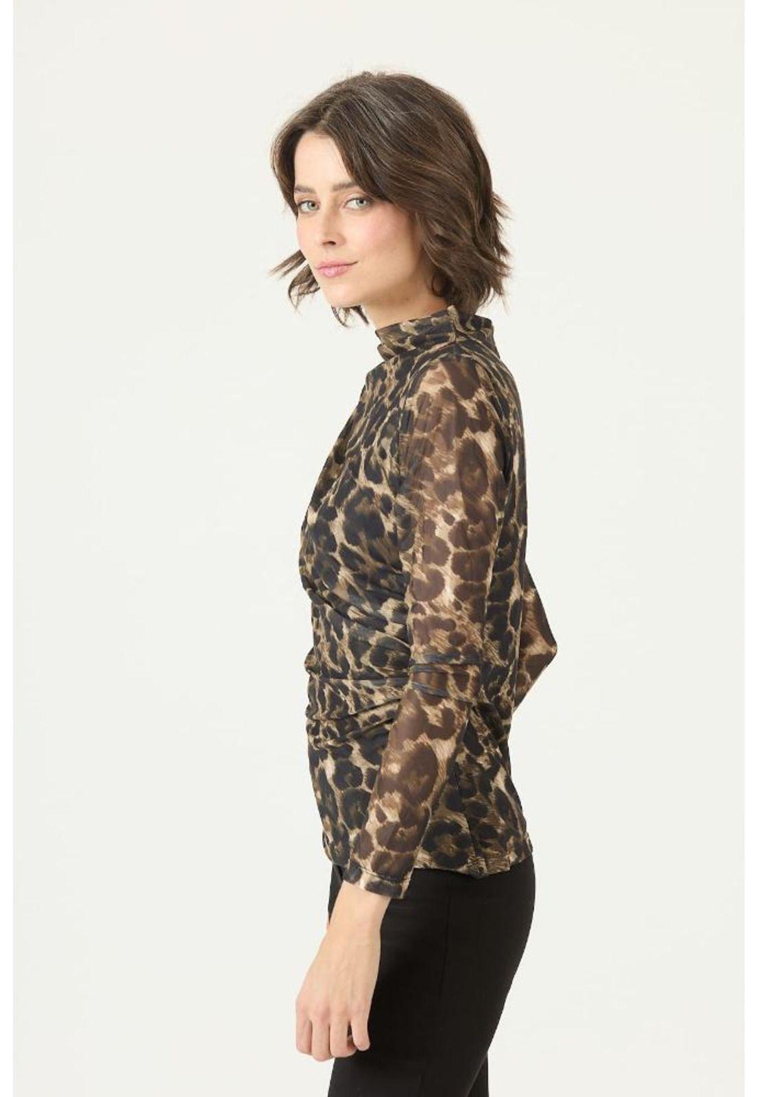 Blusa cafe estampada PRIVILEGE 2745-3