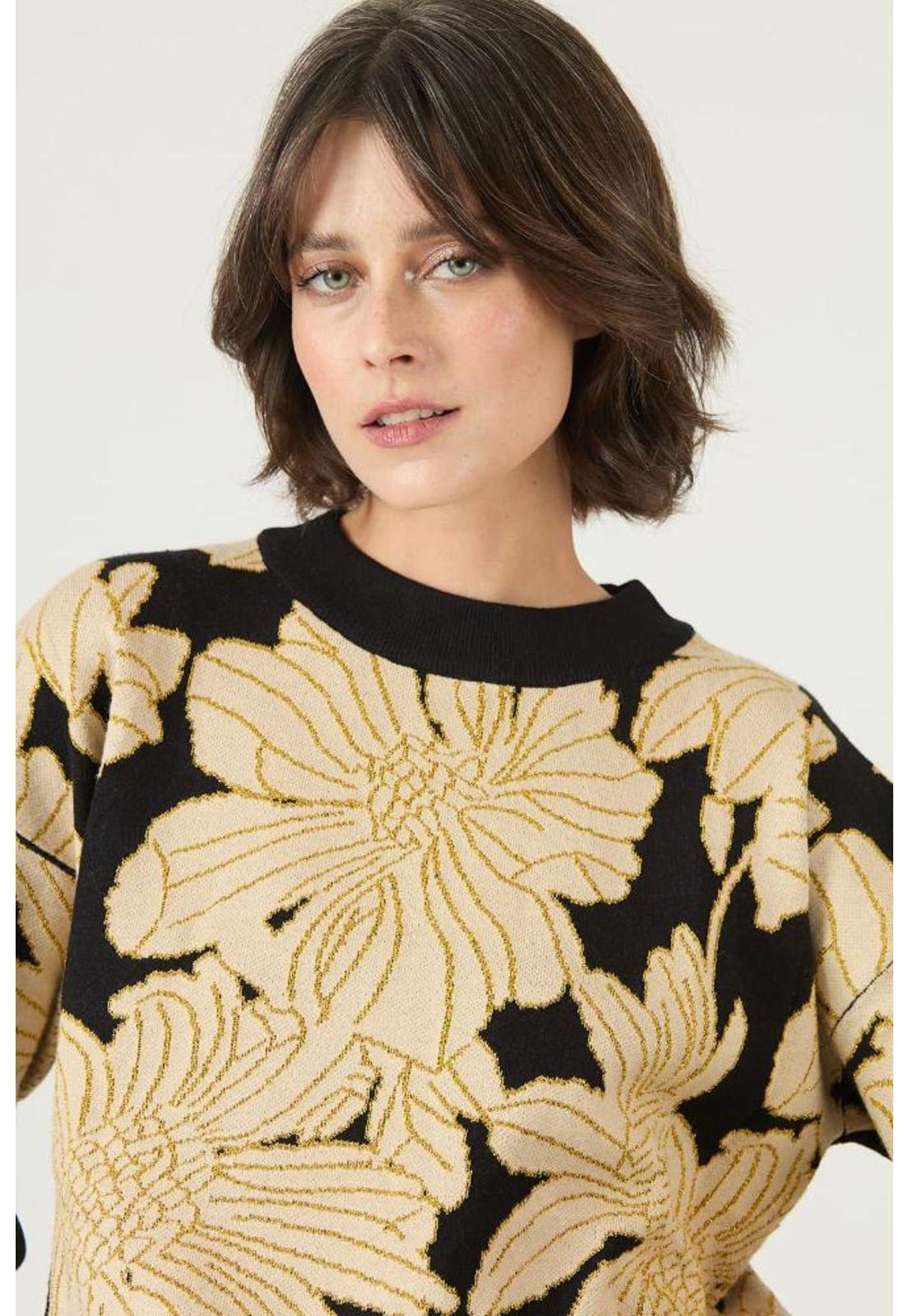 Sweater negro flores PRIVILEGE 2661-0
