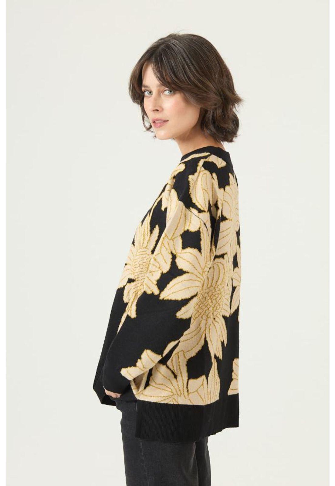 Sweater negro flores PRIVILEGE 2661-3