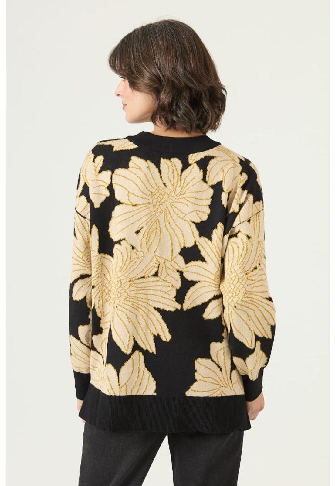 Sweater negro flores PRIVILEGE 2661-4