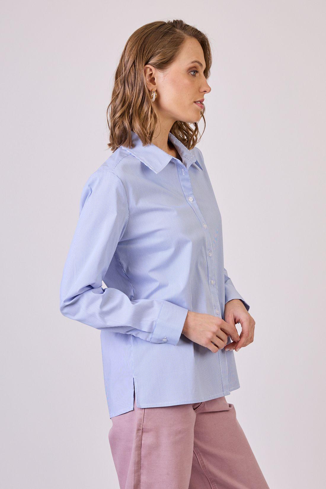 Blusa Con Rayas Celeste Cod 4520816-2