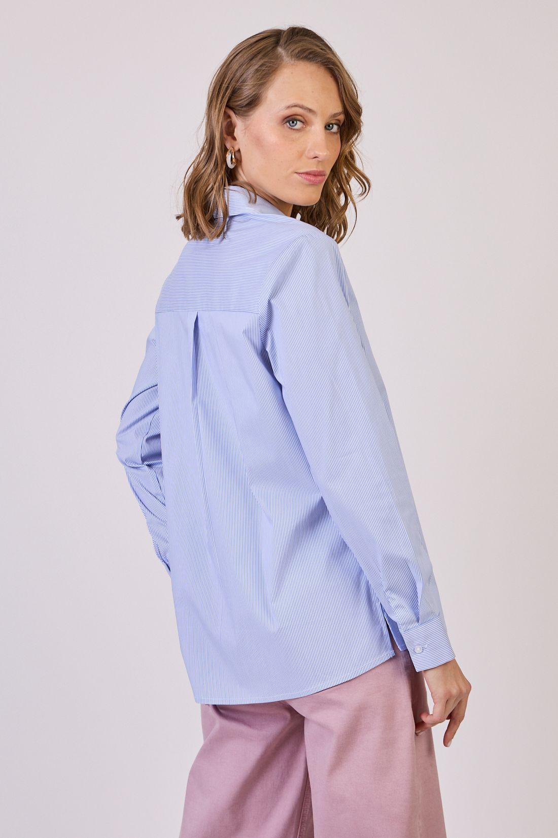 Blusa Con Rayas Celeste Cod 4520816-3