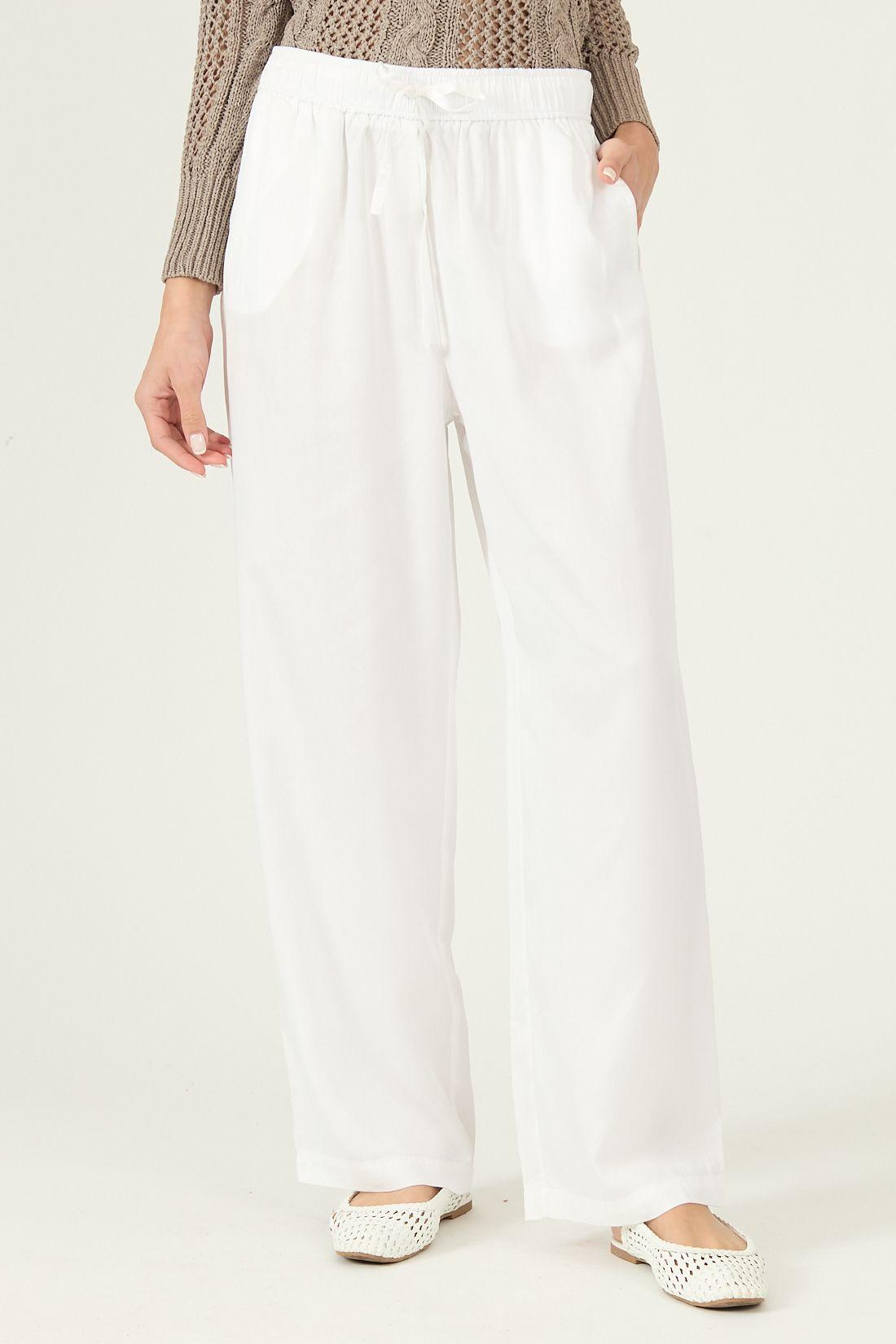 Pantalon De Lyocell Straight Blanco Cod 2012555-1