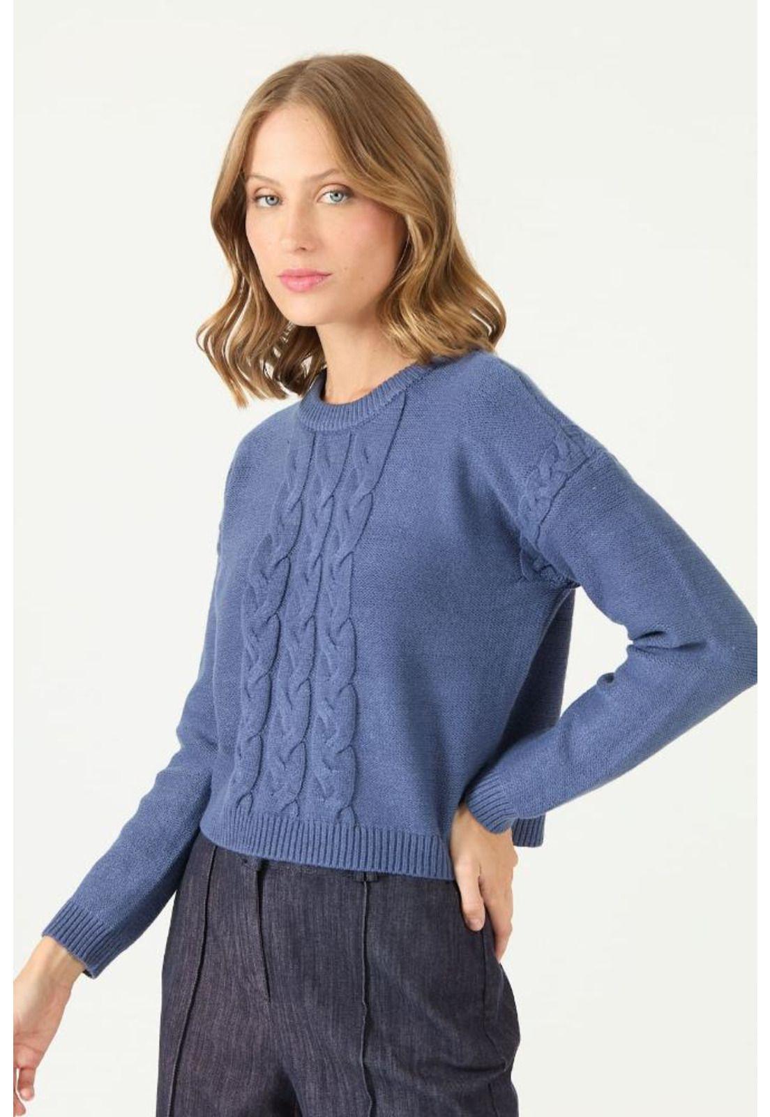 Sweater azul marino trenzado PRIVILEGE 2168-2