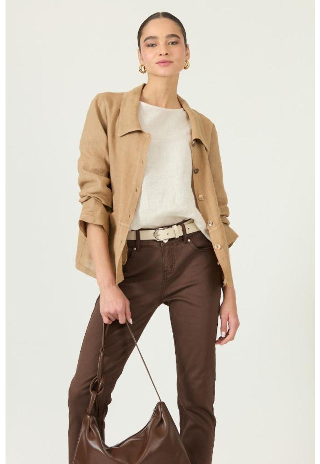 Chaqueta de lino camel PRIVILEGE 2851-0