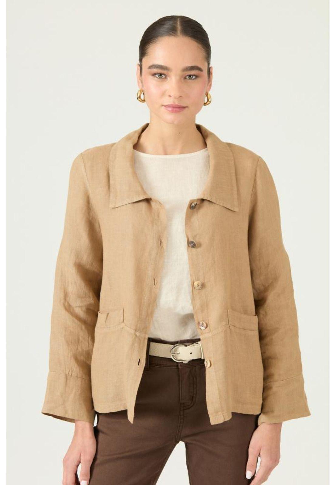 Chaqueta de lino camel PRIVILEGE 2851-1