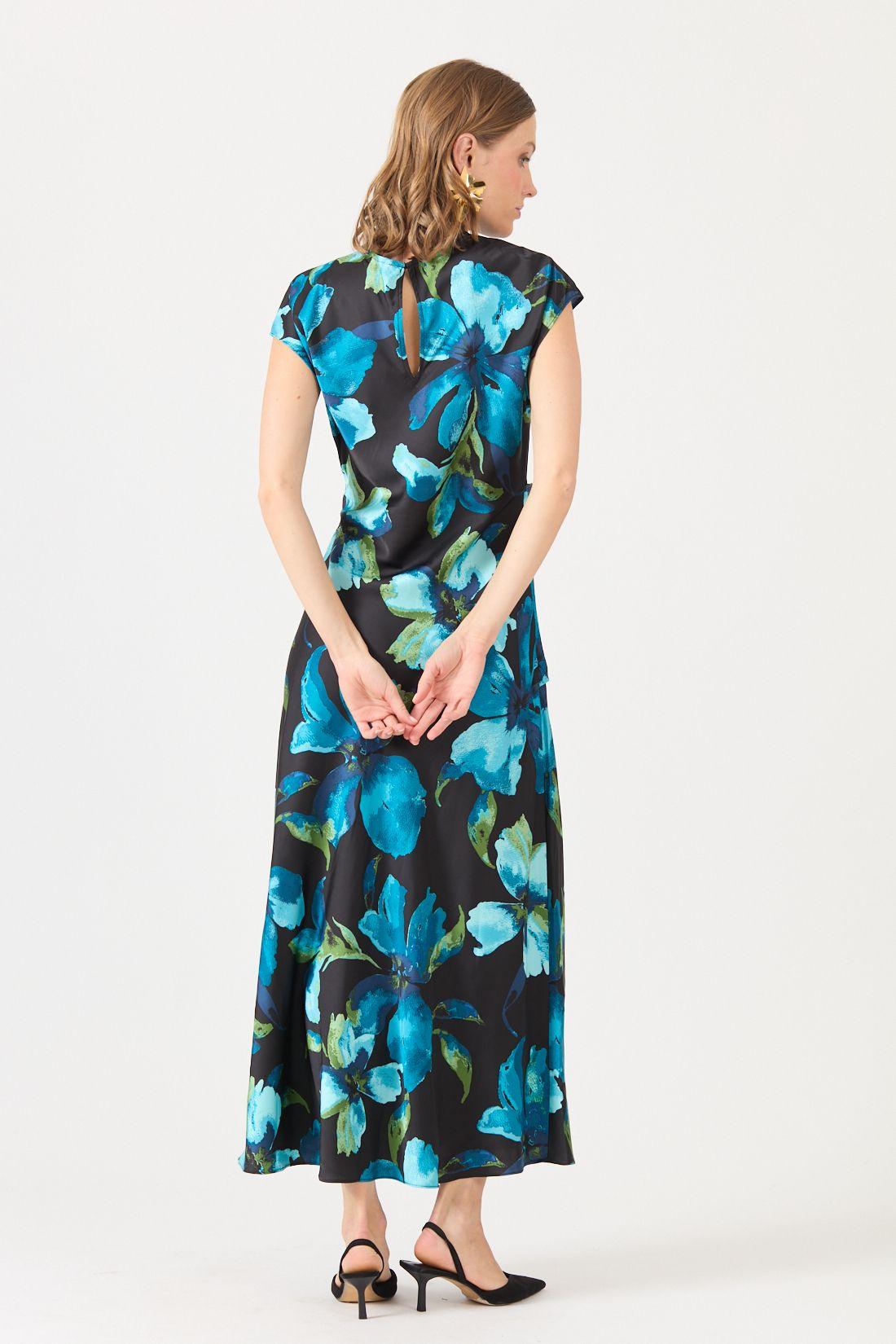 Vestido Estamplado Turquesa Cod 0702336-4