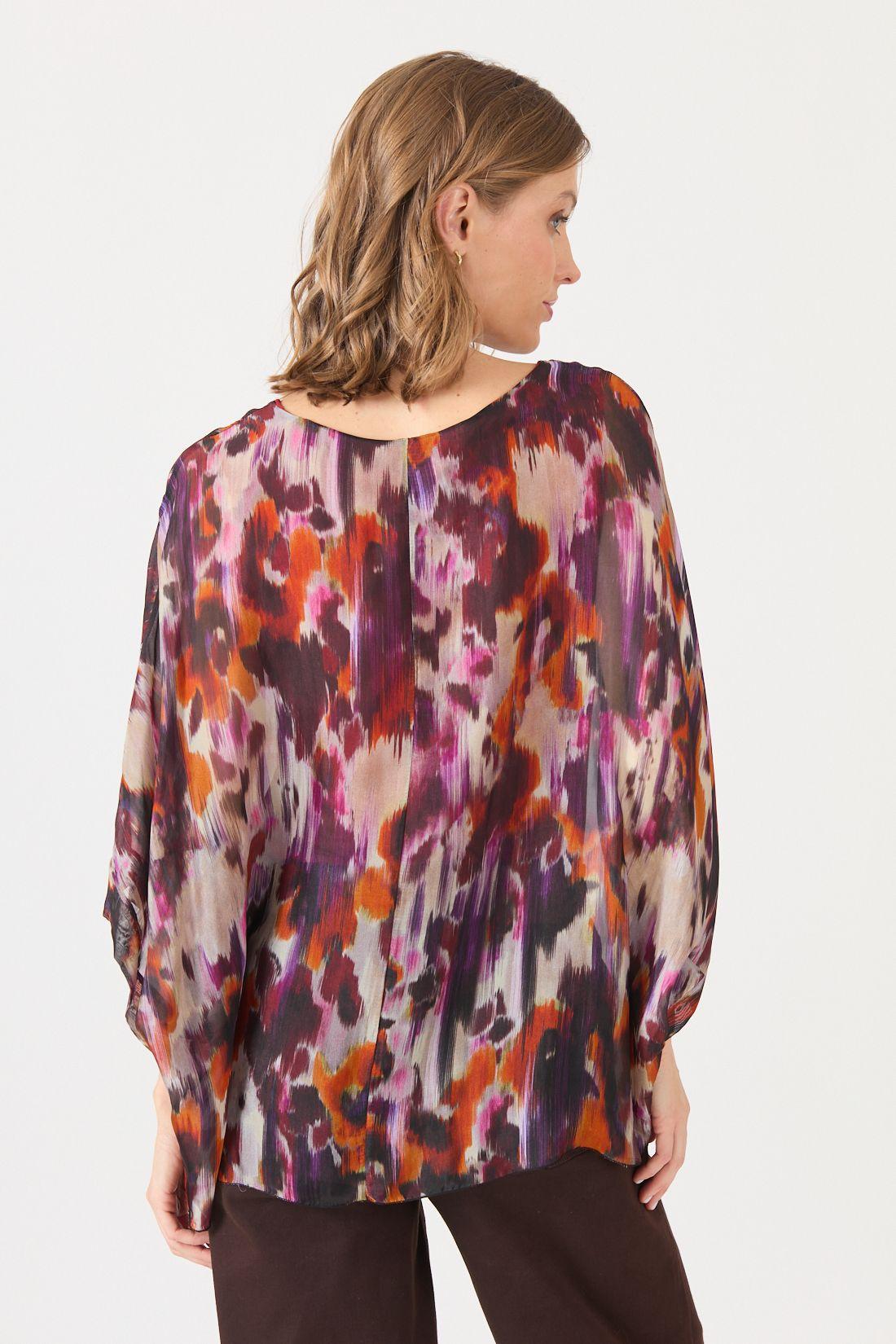 Blusa Con Seda Estamplado Lila Cod 4521476-4